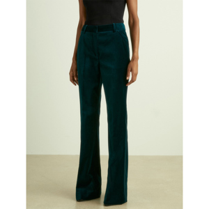 REISS PARISA Teal Velvet Flared Suit Trousers